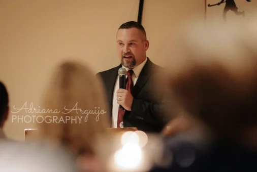 Inductee giving acceptance speech